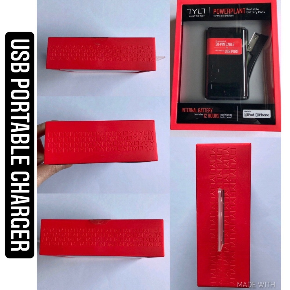 NEW USB Portable Charger Battery Pack POWERPLANT 5,200mAh w/30Pin Flex Arm Black - Picture 3 of 14